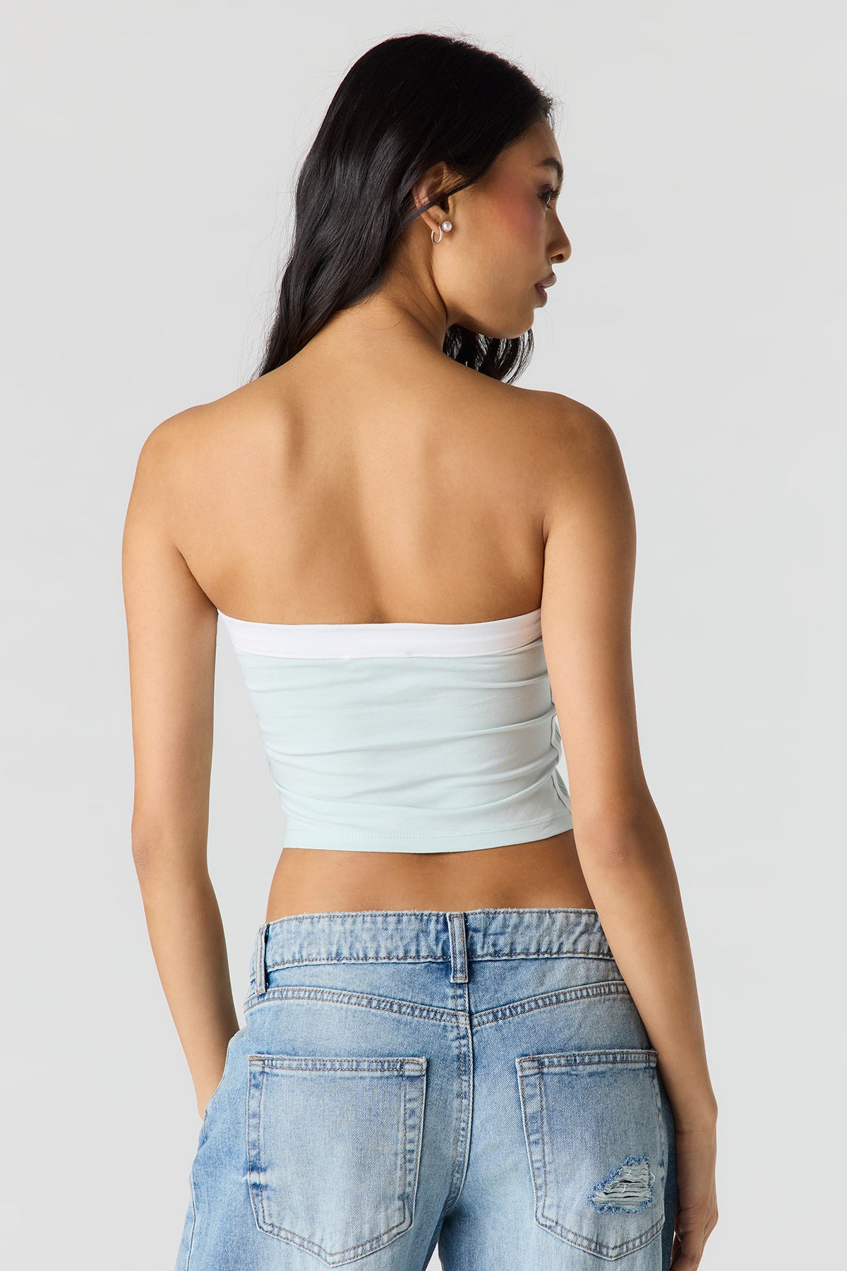 Alt View 2. Contrast Graphic Tube Top - Aqua