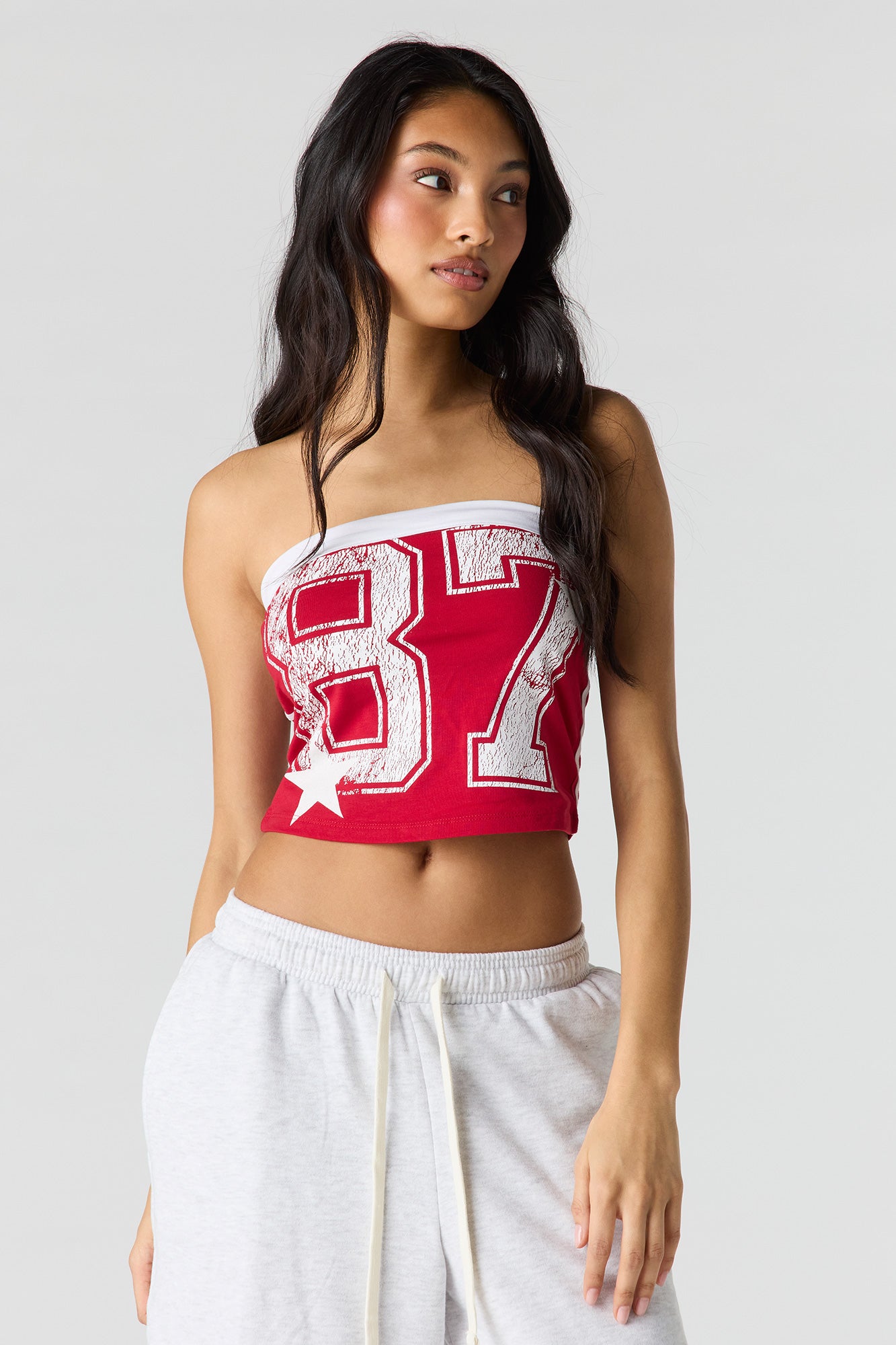 Contrast Graphic Tube Top – Charlotte Russe