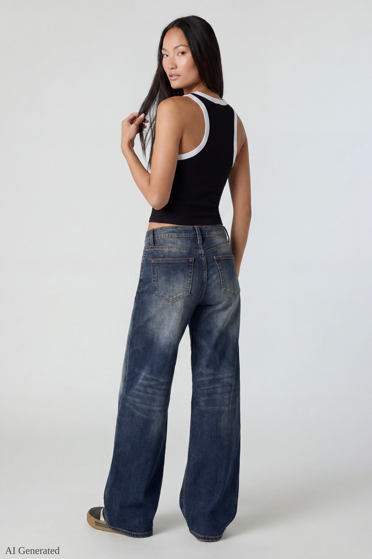 Alt View 3. Graphic Ringer Tank - Black