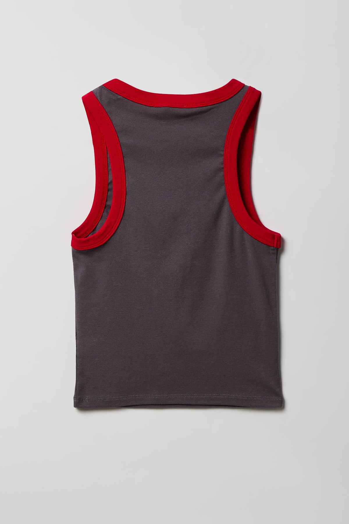 Alt View 2. Graphic Ringer Tank - Dark Grey