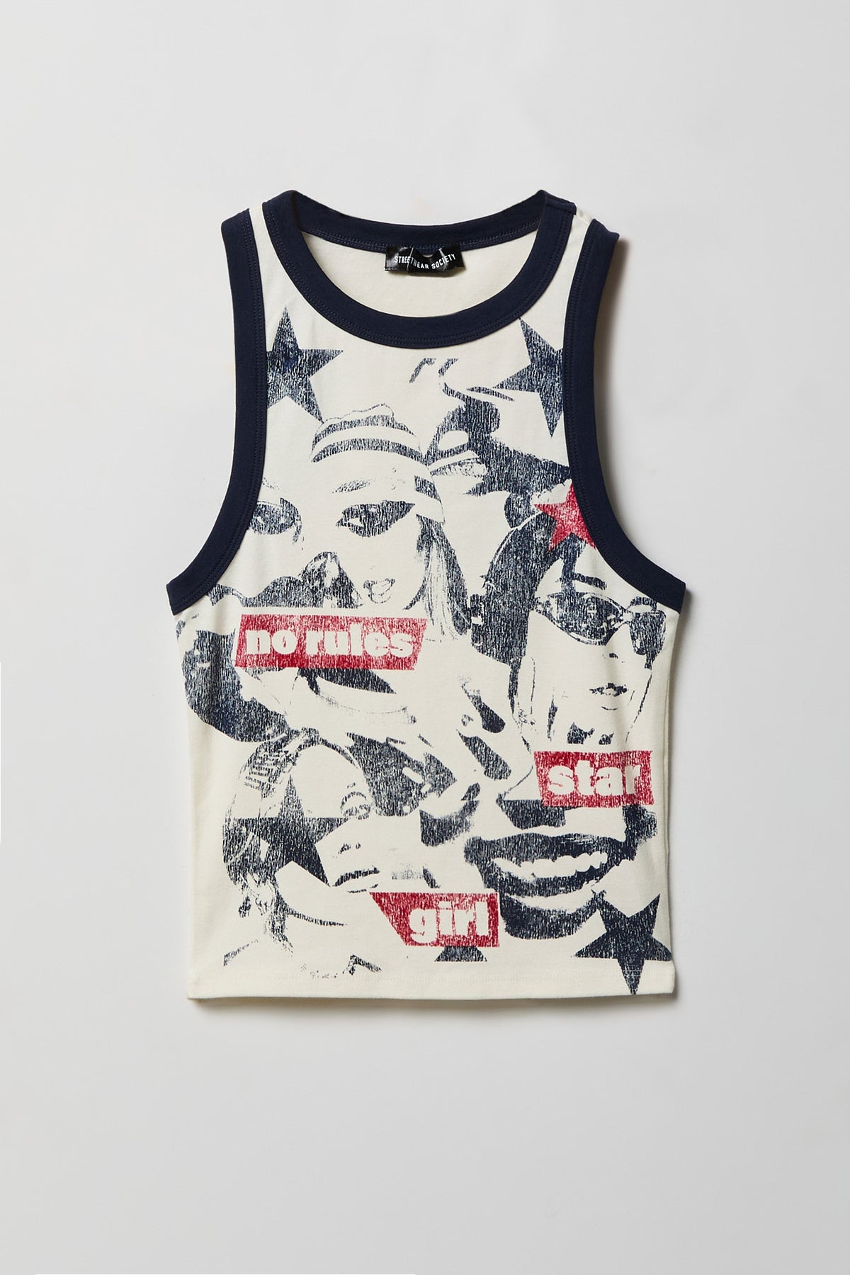 Graphic Ringer Tank - Ivory