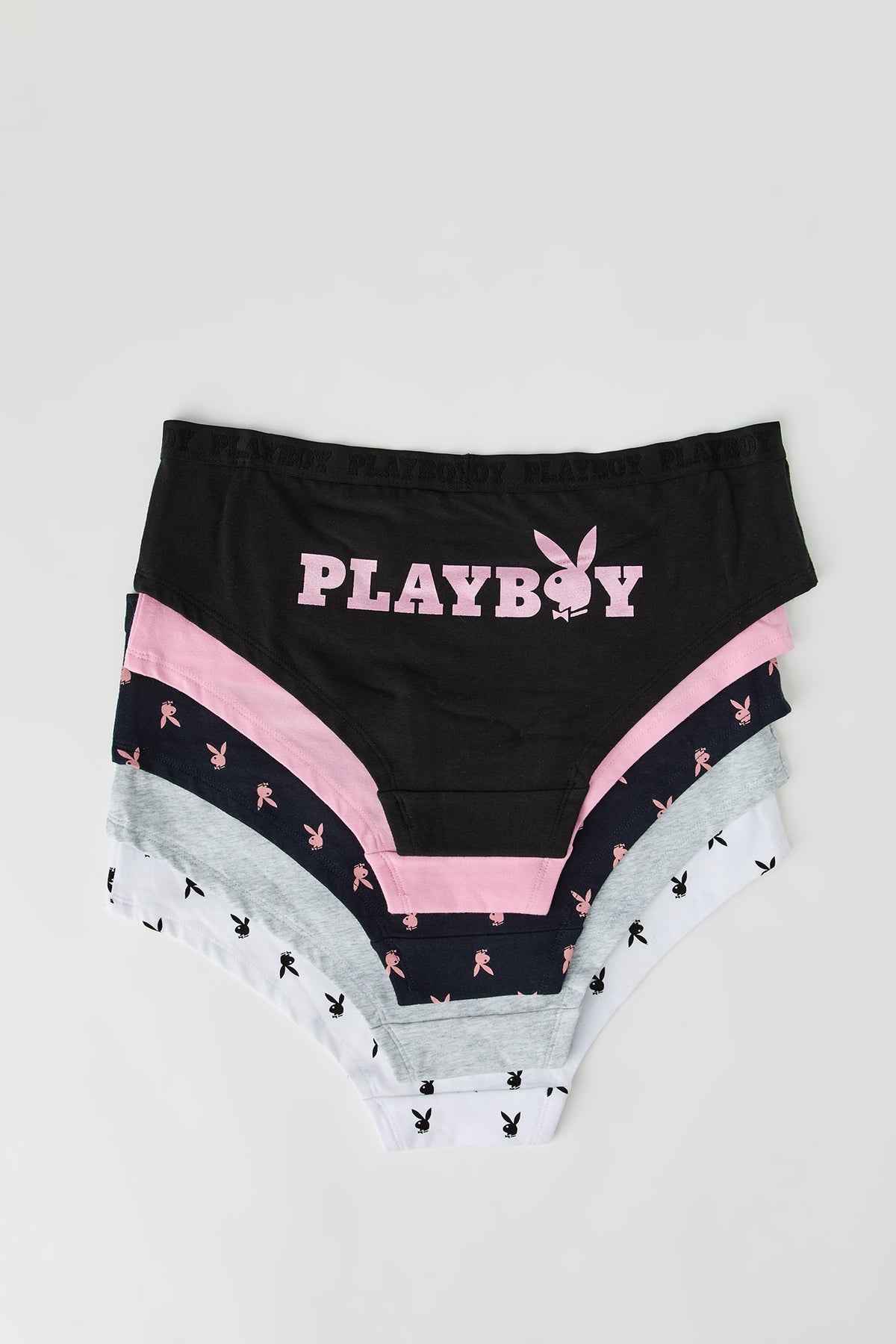 Alt View 5. Playboy Cheeky Panty (5 Pack) - Black
