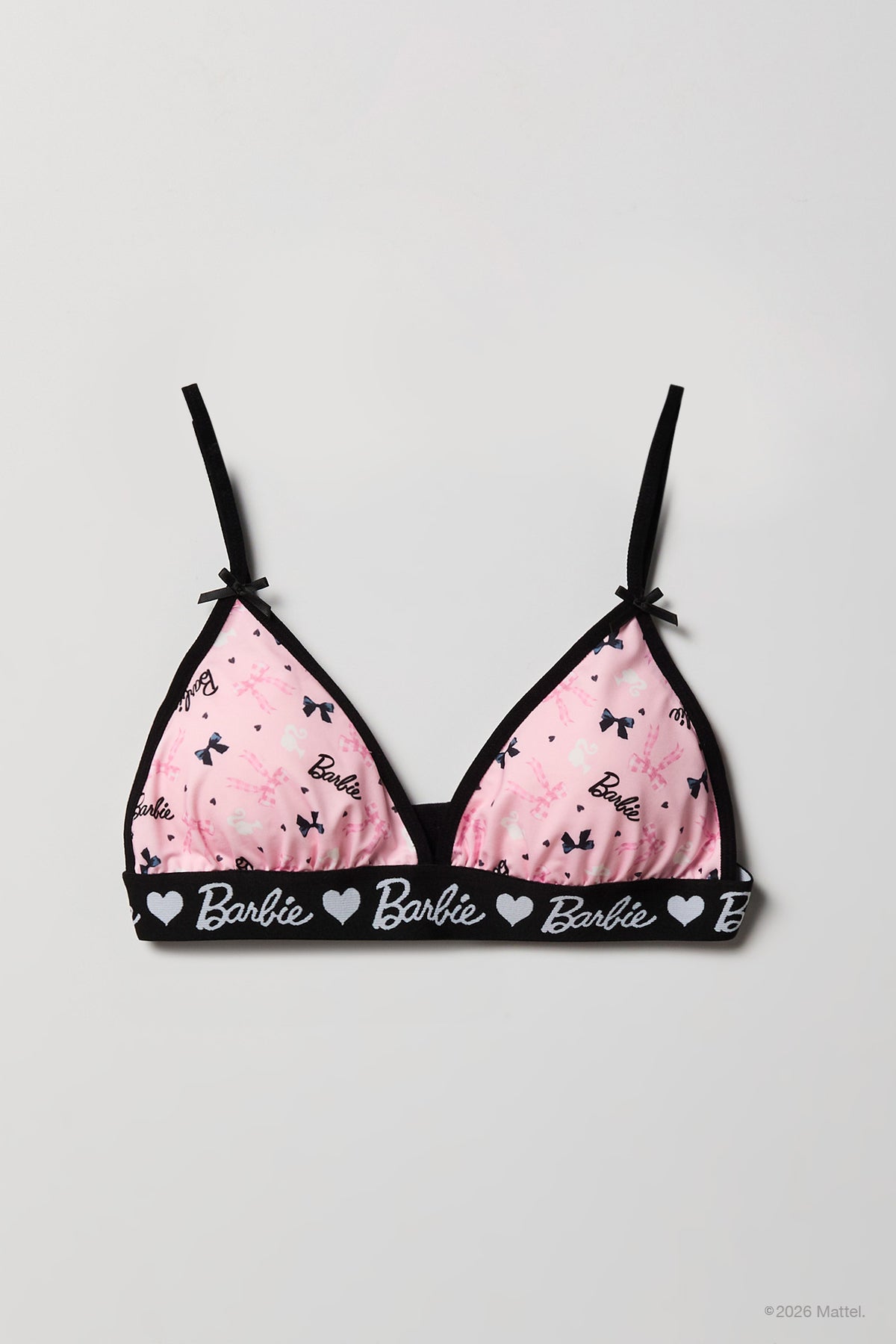 Alt View 2. Barbie Triangle Bra & Boy Short Set - Light Pink