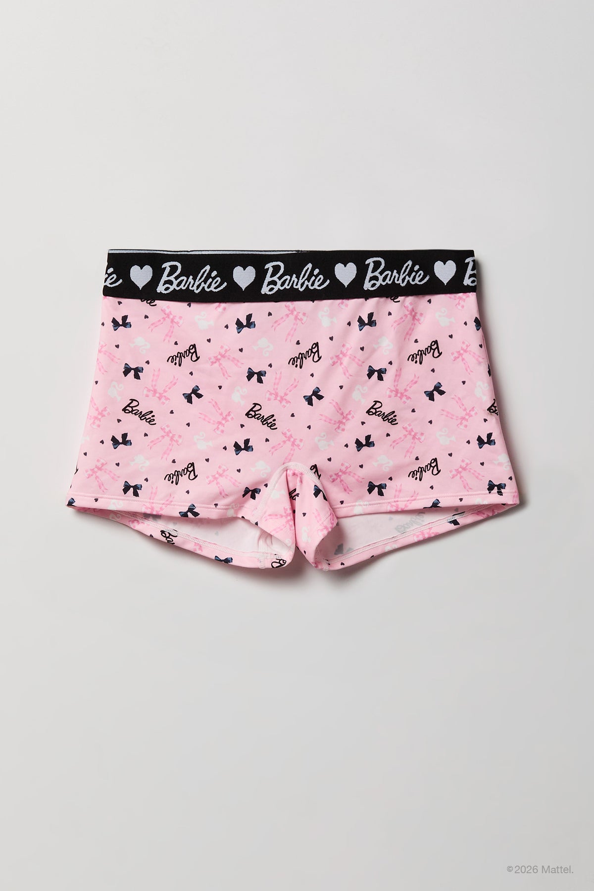 Alt View 4. Barbie Triangle Bra & Boy Short Set - Light Pink