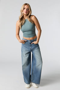 Ribbed High Neck Tank