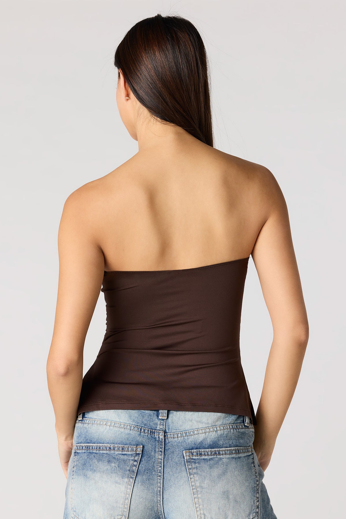 Alt View 2. Contour Tube Top - Brown
