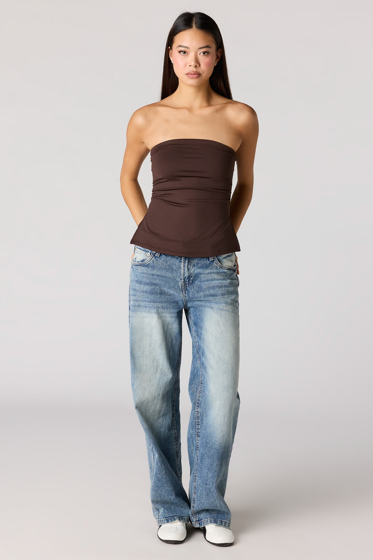 Alt View 3. Contour Tube Top - Brown