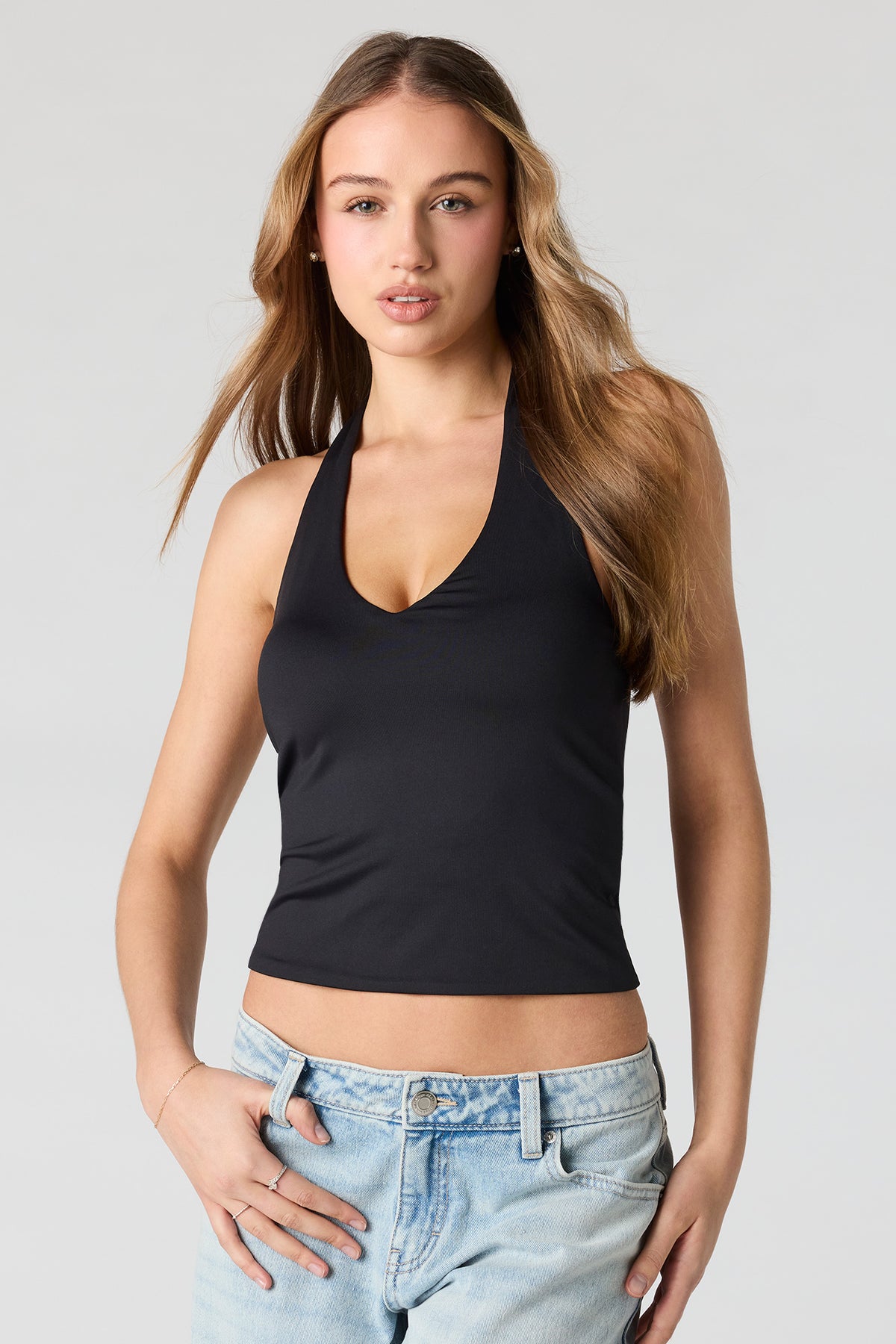 Alt View 5. Contour Halter Top - Taupe