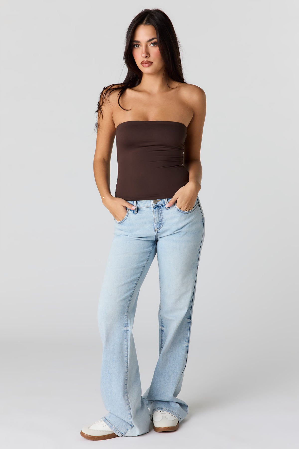 Alt View 3. Contour Tube Top - Brown