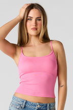 Braless Ribbed Scoop Neck Tank