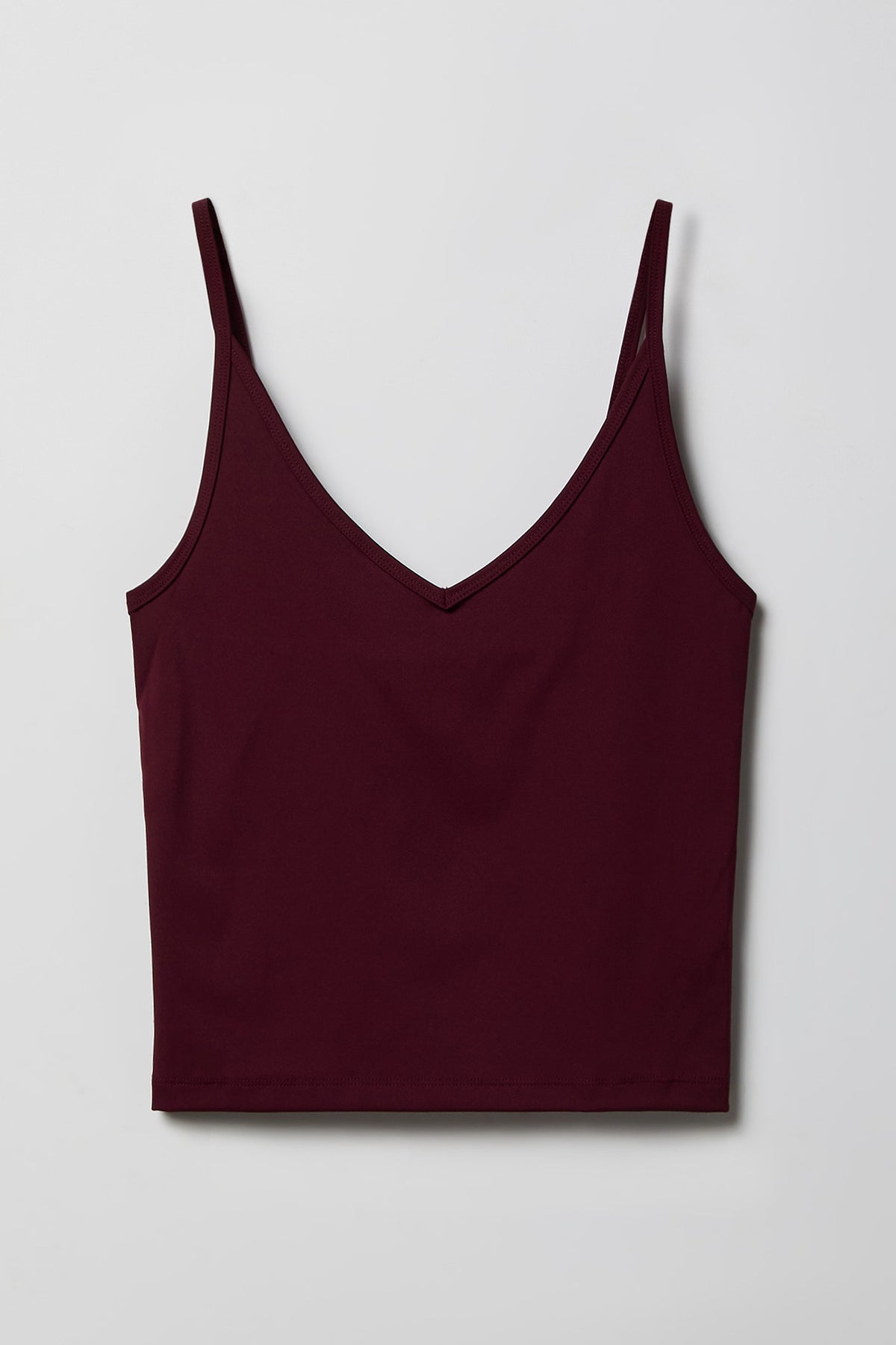 Alt View 4. Luxe Heavy Contour V-Neck Cami - Burgundy