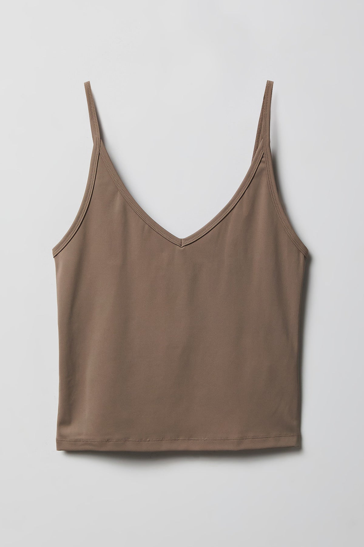 Alt View 4. Luxe Heavy Contour V-Neck Cami - Taupe