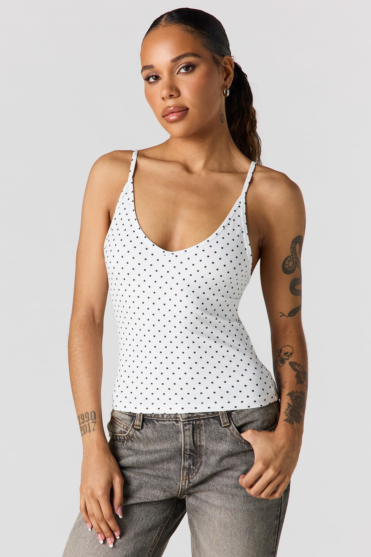 Luxe Heavy Contour V-Neck Cami - Dark Brown