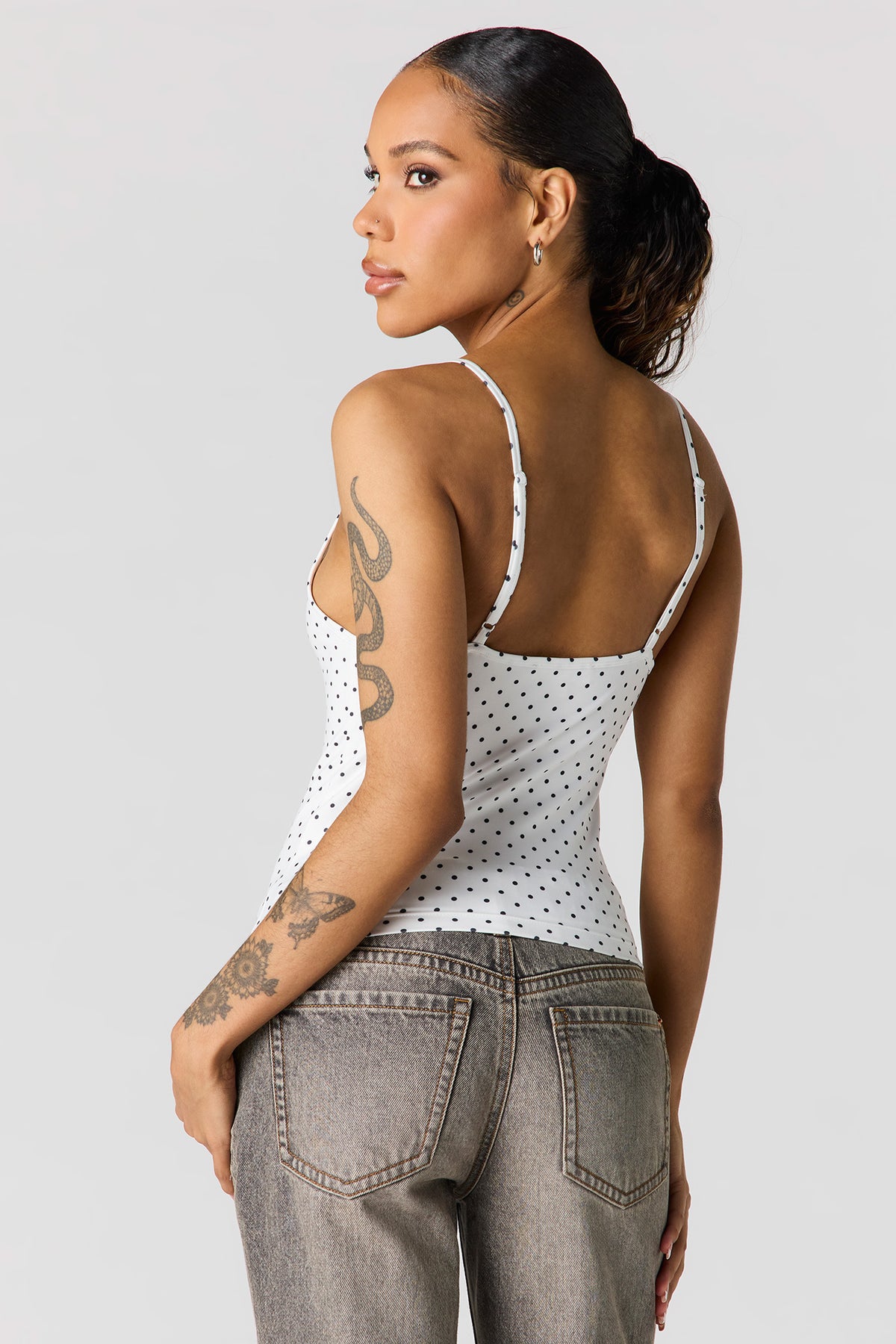 Alt View 2. Luxe Heavy Contour V-Neck Cami - Dark Brown