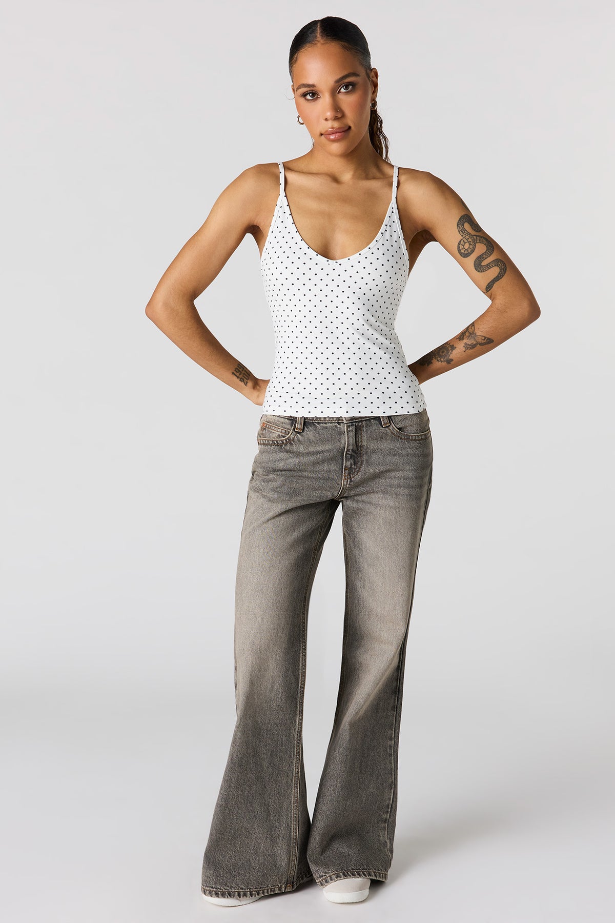 Alt View 3. Luxe Heavy Contour V-Neck Cami - Dark Brown
