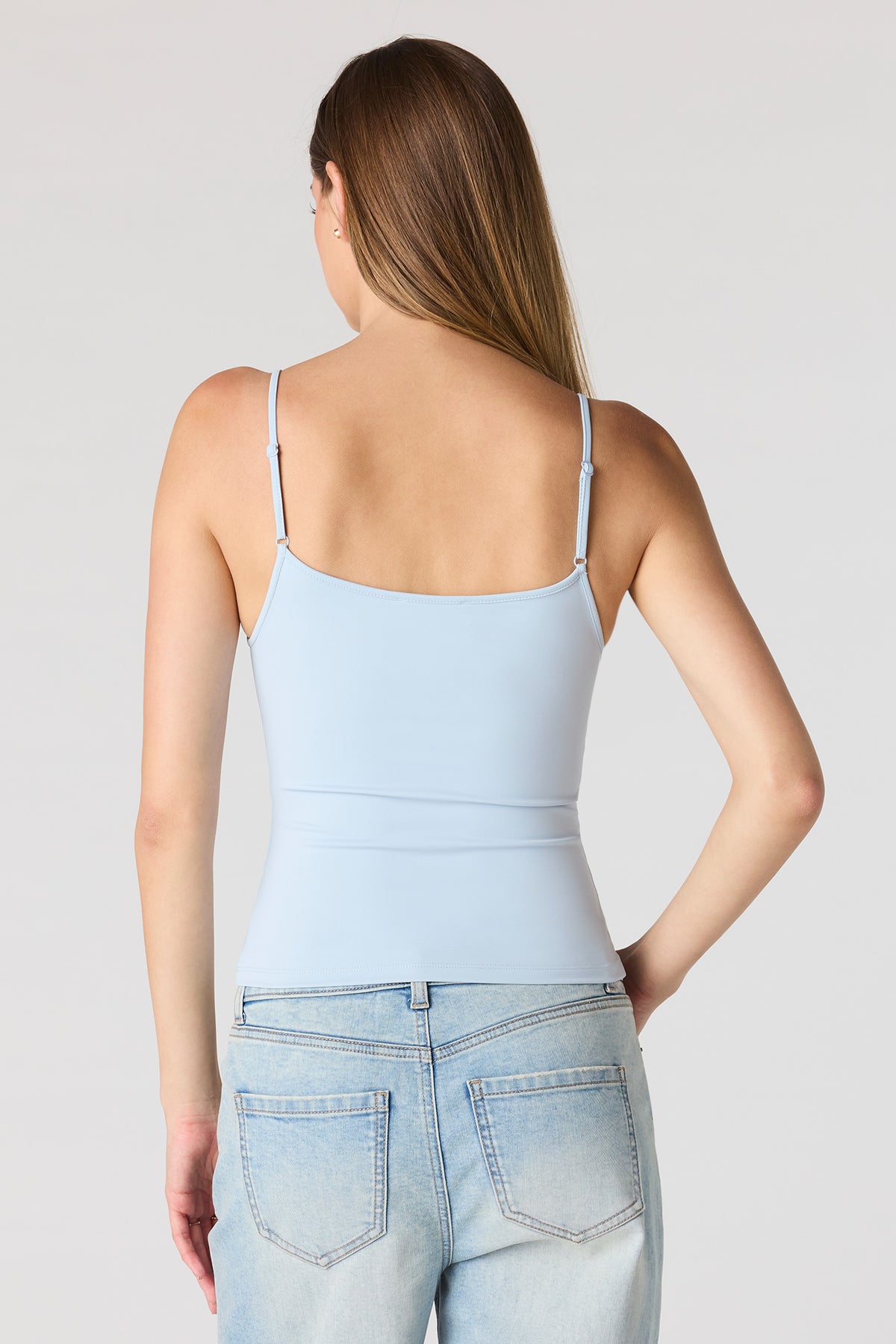 Alt View 2. Luxe Heavy Contour Tank - Light Blue