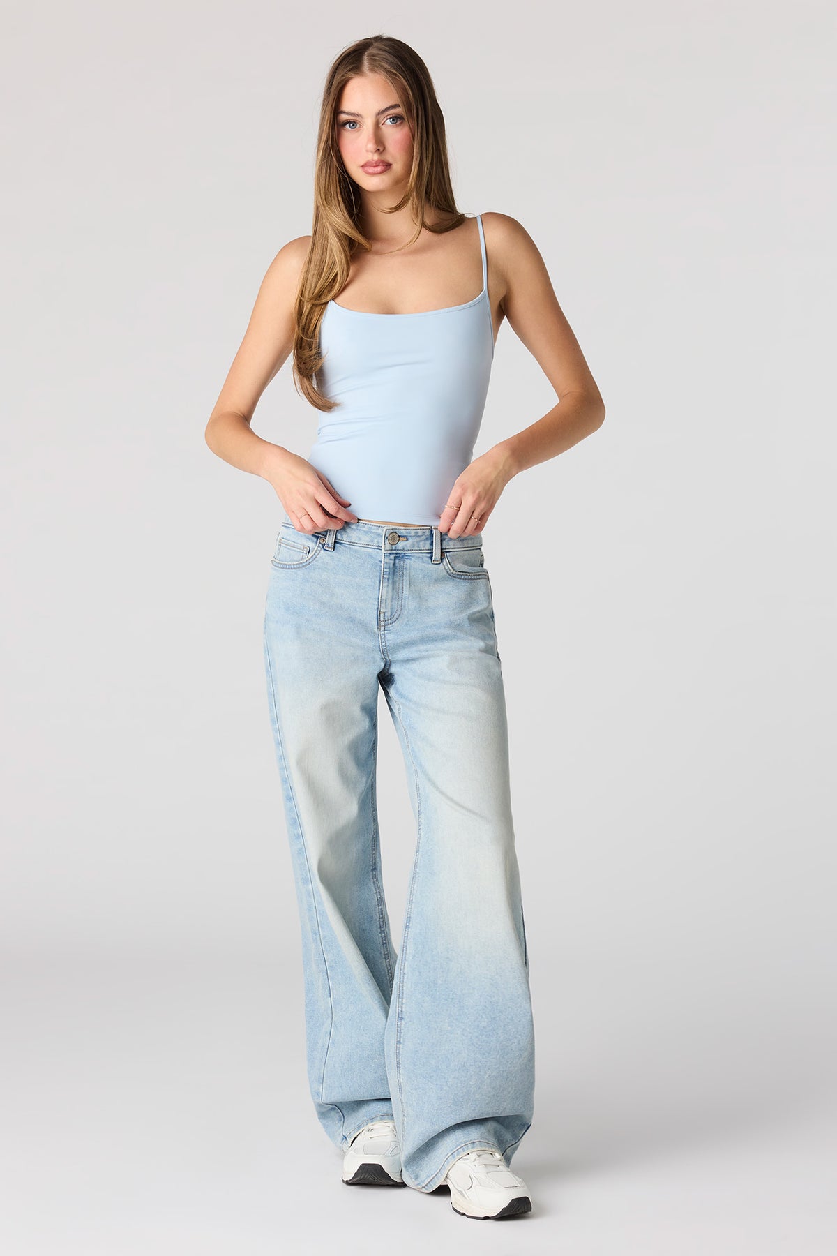 Alt View 3. Luxe Heavy Contour Tank - Light Blue