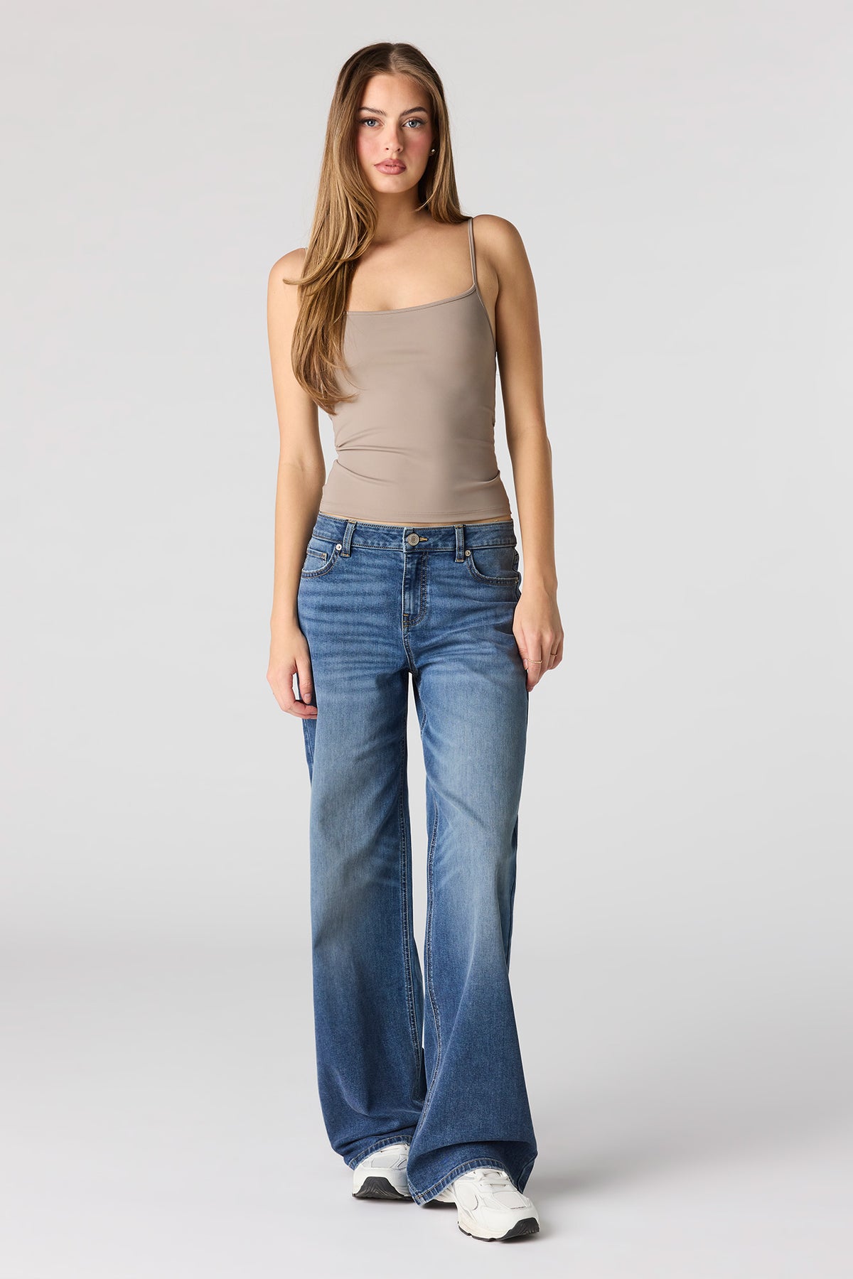 Alt View 3. Luxe Heavy Contour Tank - Taupe