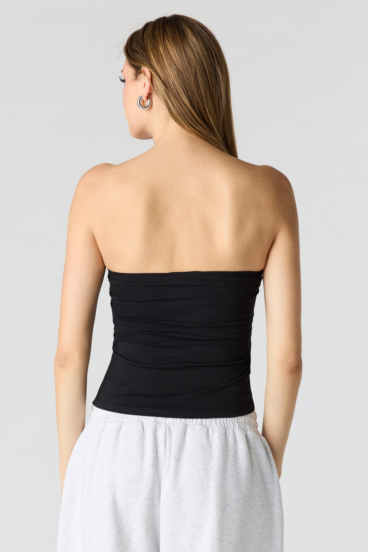 Alt View 2. Soft Contour Tube Top - Black