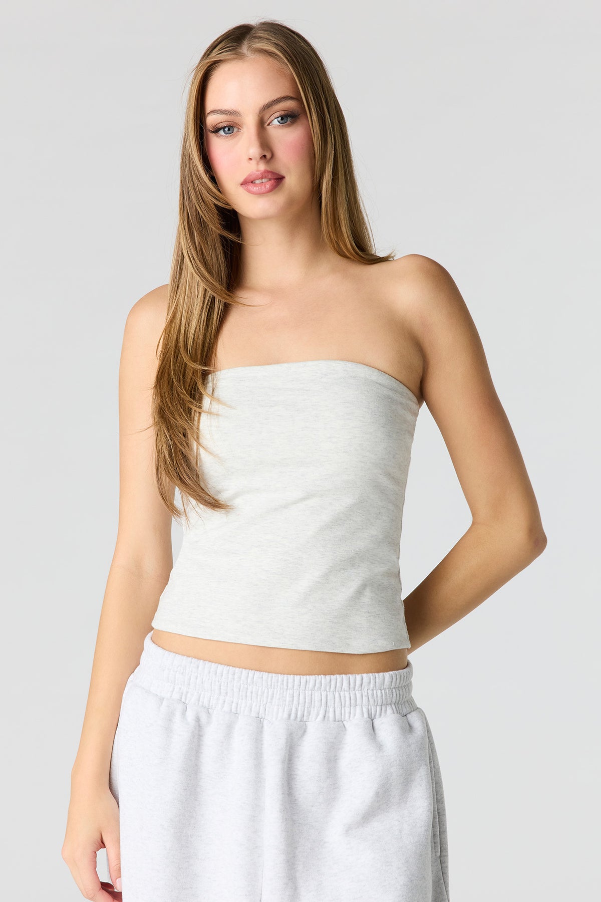 Soft Contour Tube Top - Heather Grey