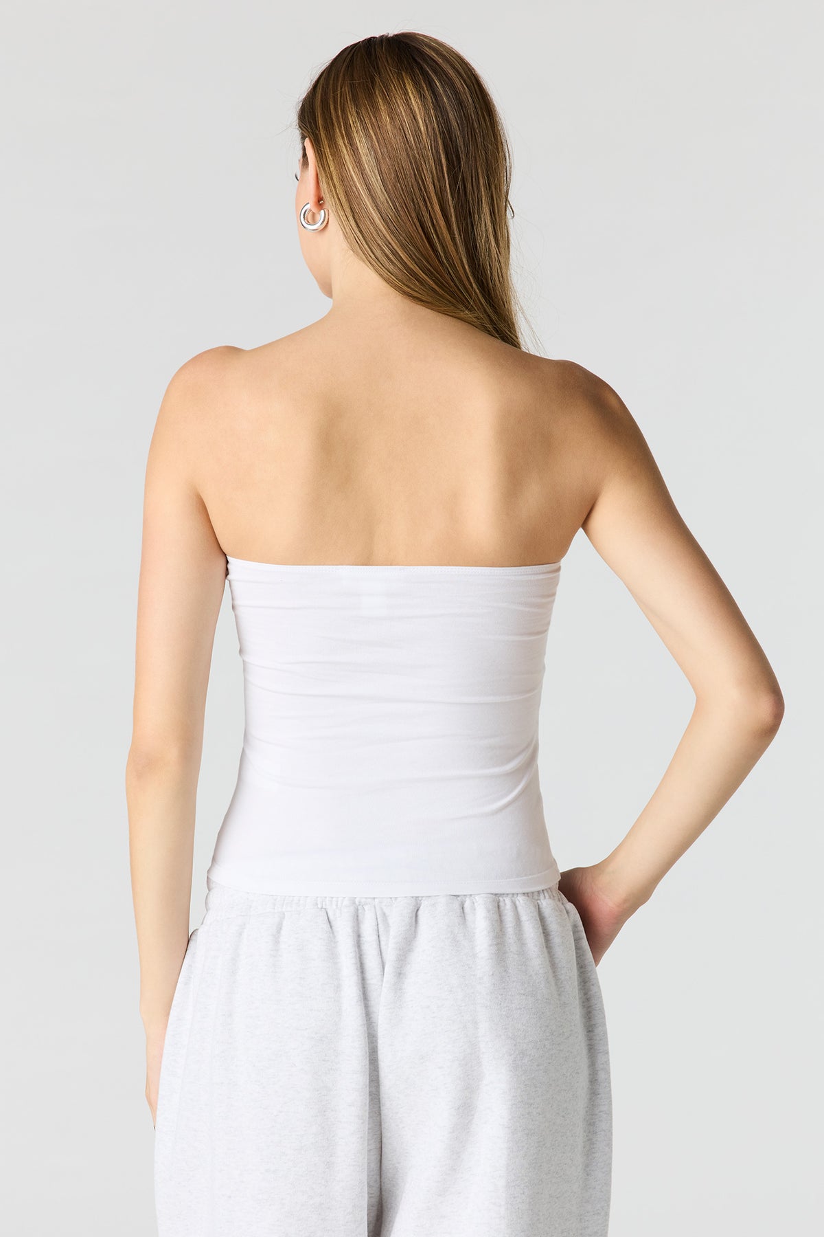 Alt View 2. Soft Contour Tube Top - White