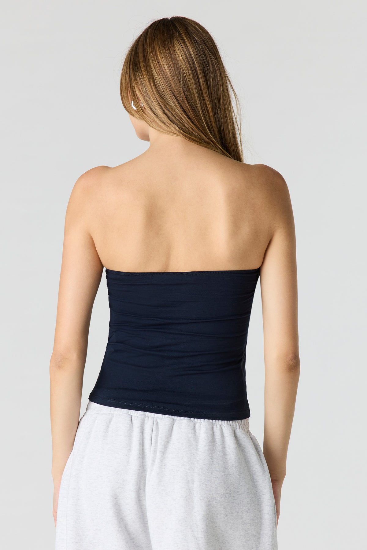 Alt View 2. Soft Contour Tube Top - Navy