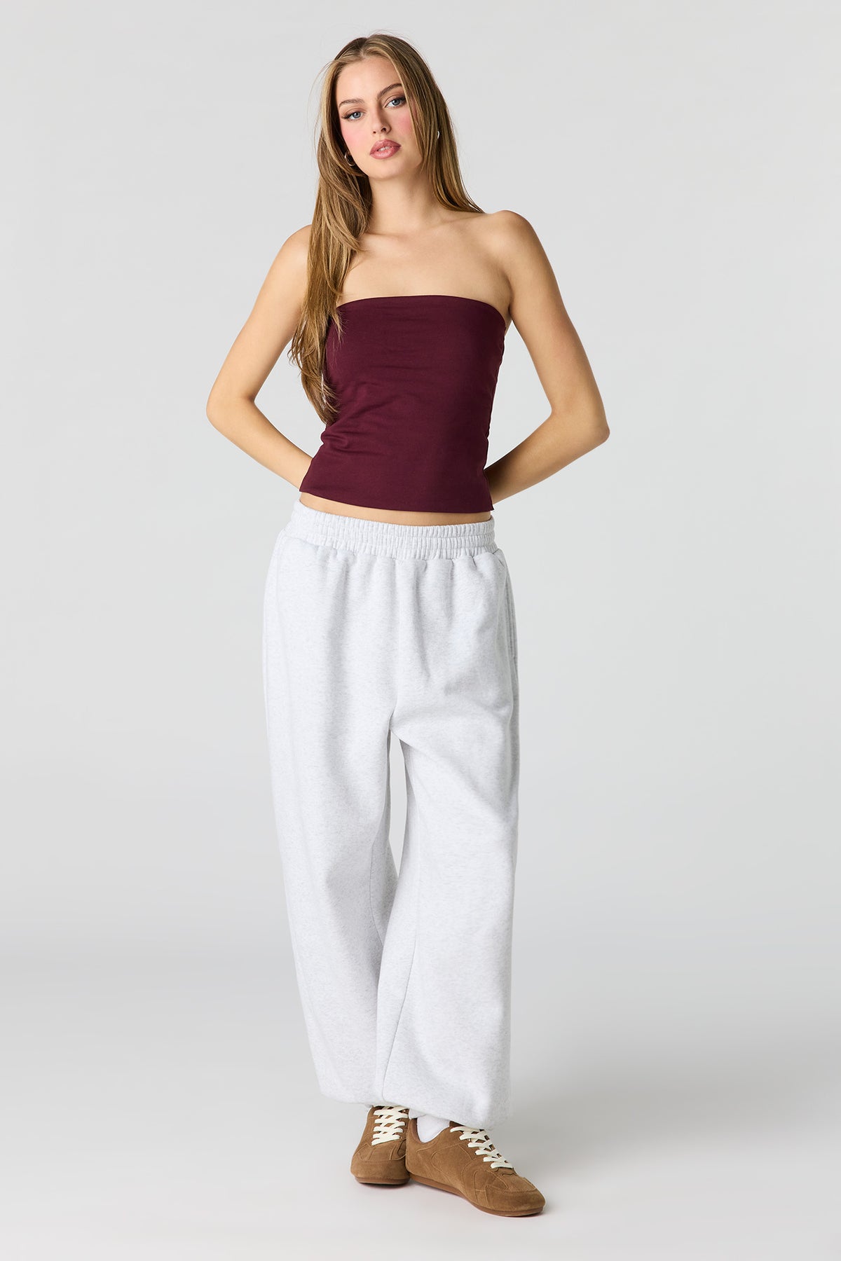 Alt View 3. Soft Contour Tube Top - Burgundy