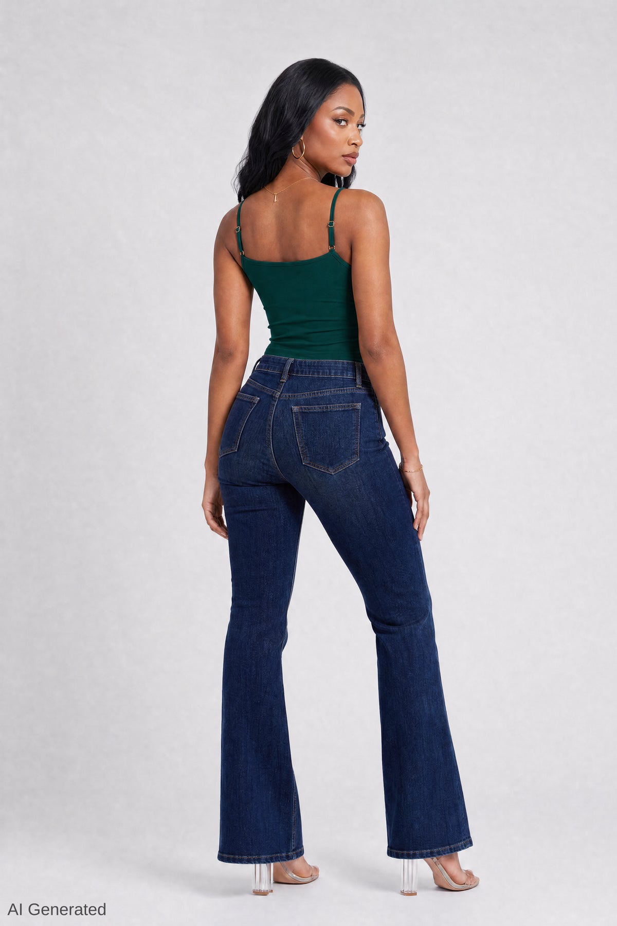 Alt View 3. Luxe Heavy Contour Cami - Hunter Green