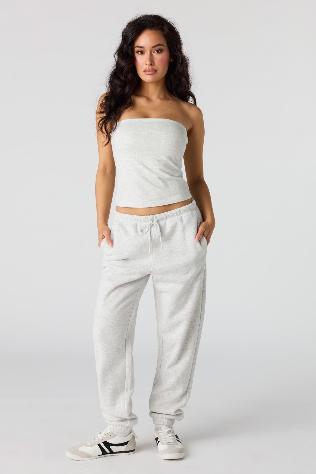 Alt View 3. Soft Contour Tube Top - Heather Grey