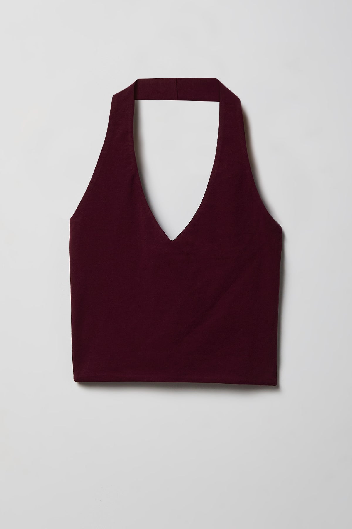 Alt View 4. Soft Contour Halter Top - Burgundy