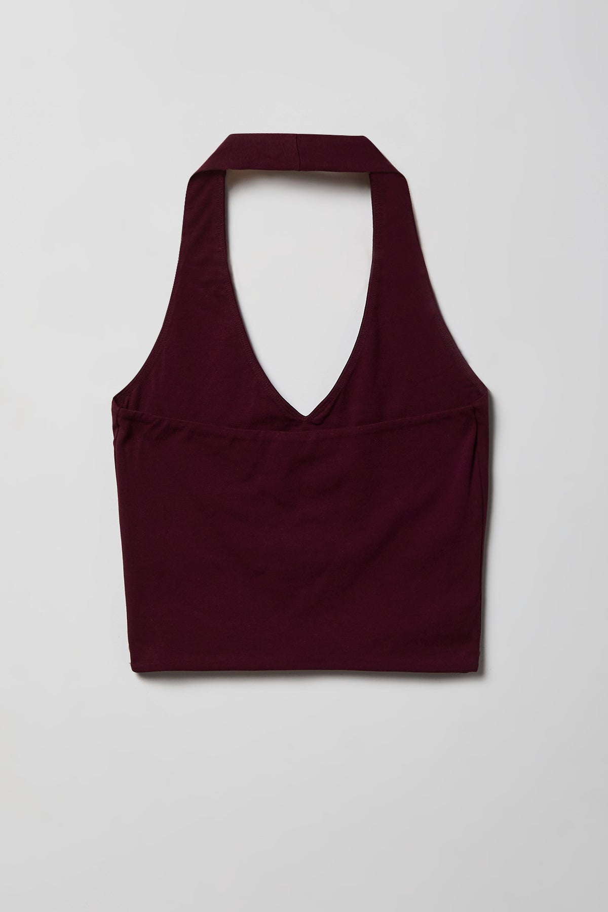 Alt View 5. Soft Contour Halter Top - Burgundy