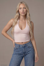 Soft Contour Halter Top - Light Pink - Hero