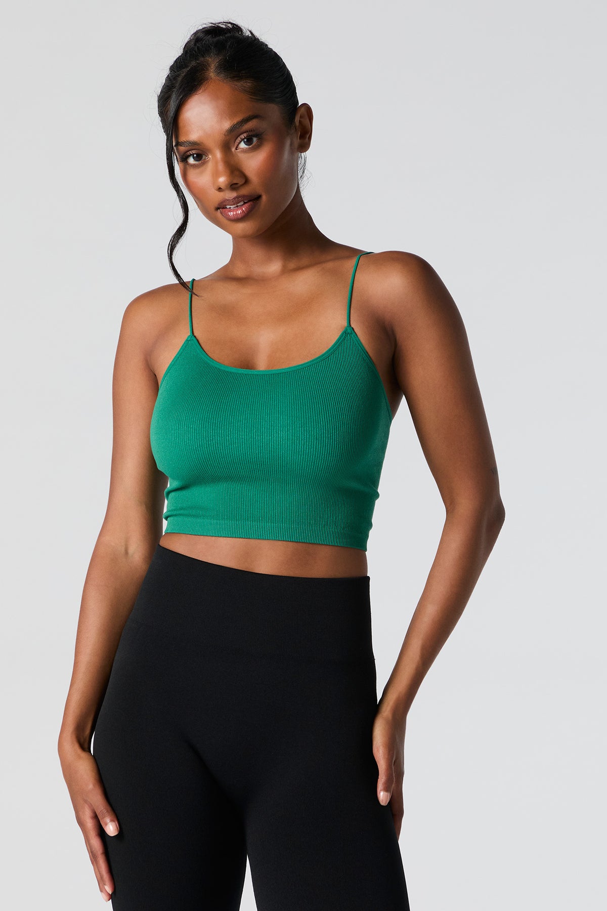 Seamless Ribbed Cropped Bungee Cami