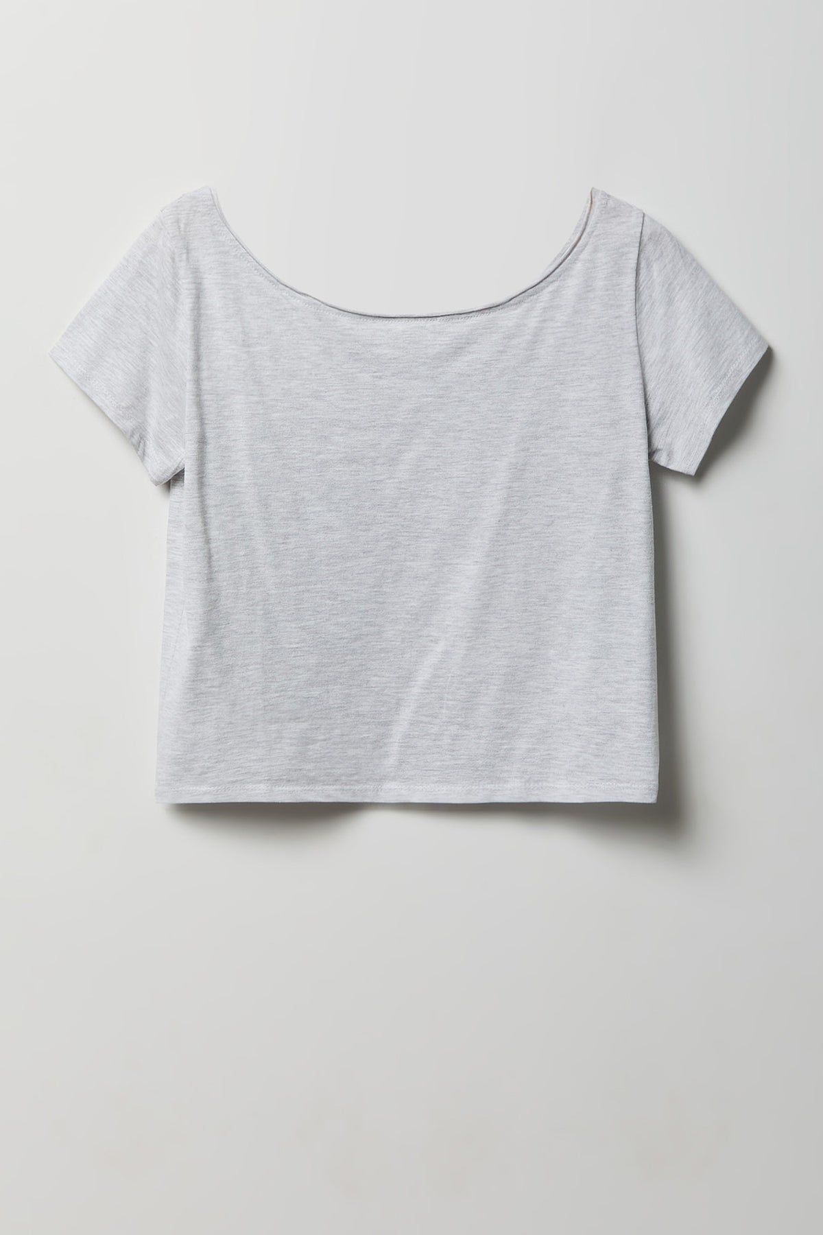 Alt View 2. Luxe Heavy Cotton Off Shoulder T-Shirt - Heather Grey