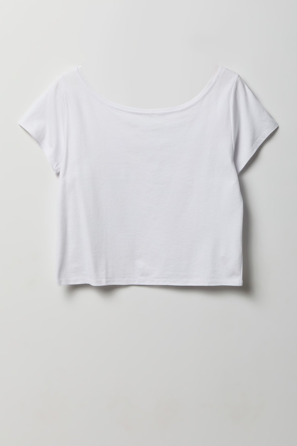 Alt View 2. Luxe Heavy Cotton Off Shoulder T-Shirt - White