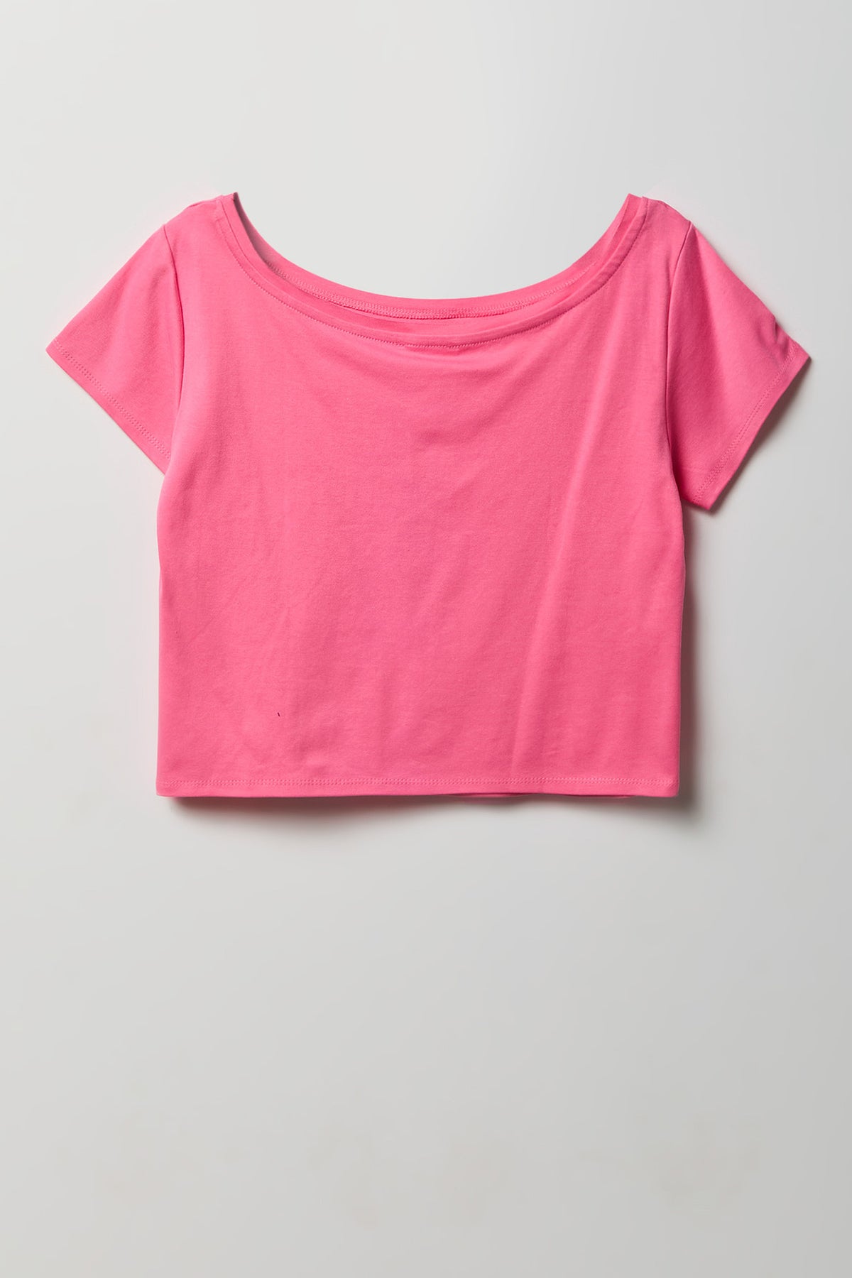 Luxe Heavy Cotton Off Shoulder T-Shirt - Pink