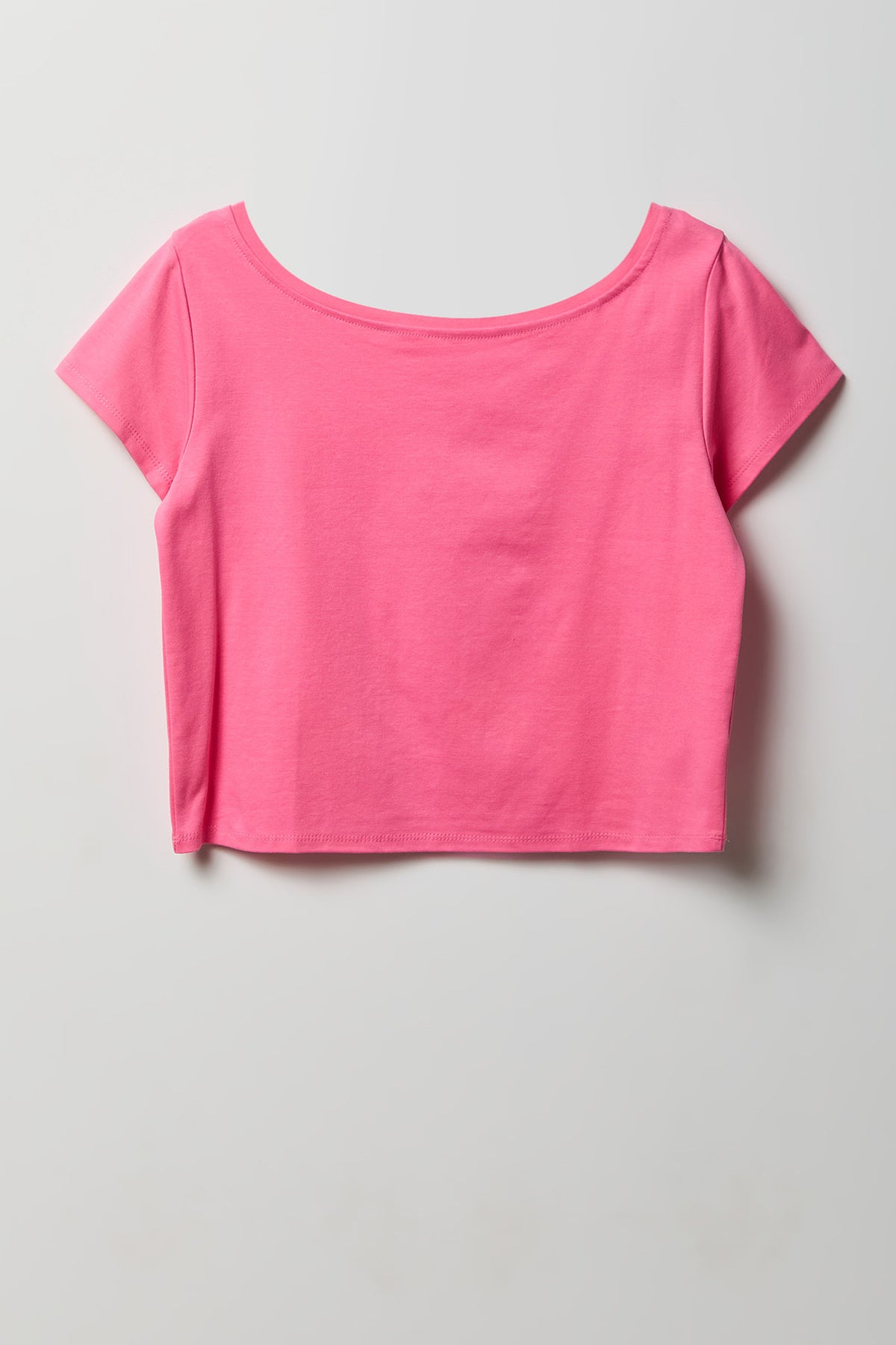 Alt View 2. Luxe Heavy Cotton Off Shoulder T-Shirt - Pink
