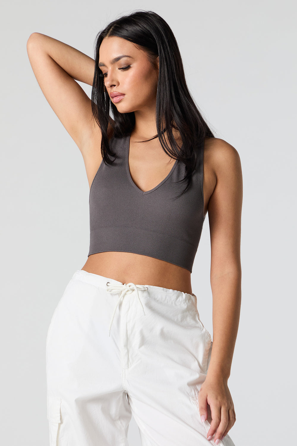 Seamless Ribbed V-Neck Cropped Tank Seamless Ribbed V-Neck Cropped Tank 7