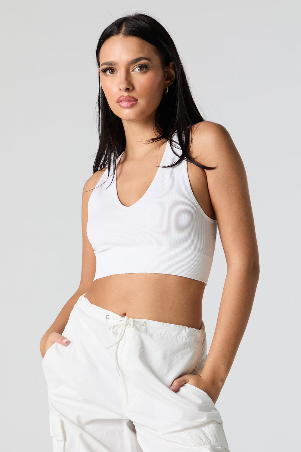 Seamless Ribbed V-Neck Cropped Tank Seamless Ribbed V-Neck Cropped Tank 11