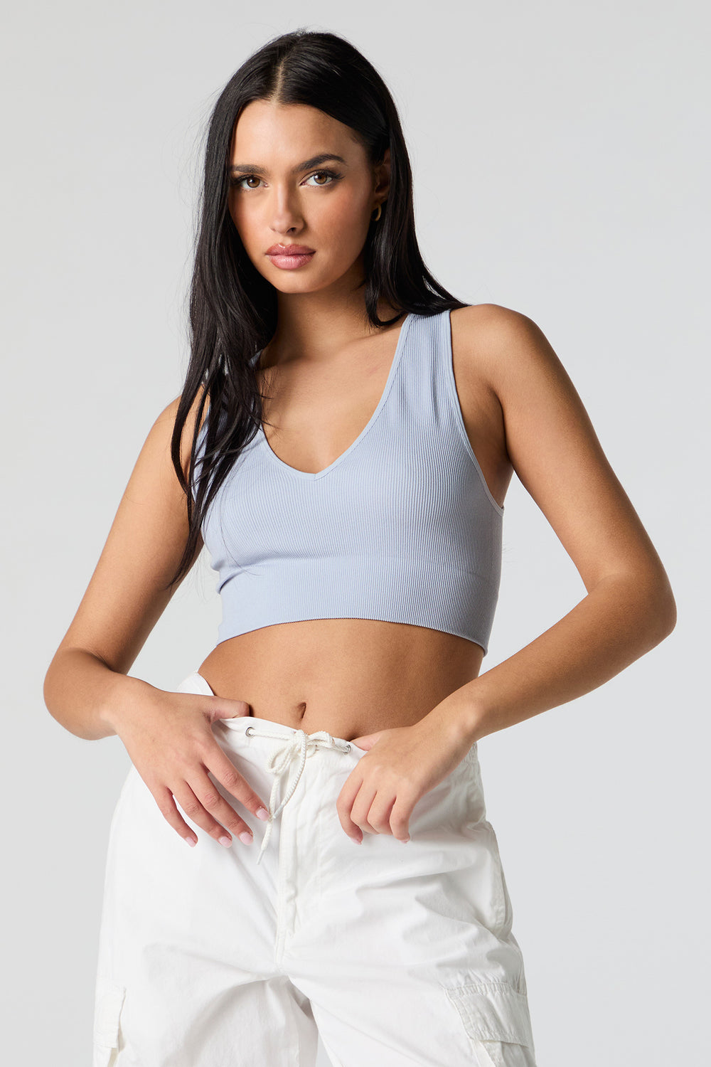 Seamless Ribbed V-Neck Cropped Tank Seamless Ribbed V-Neck Cropped Tank 17