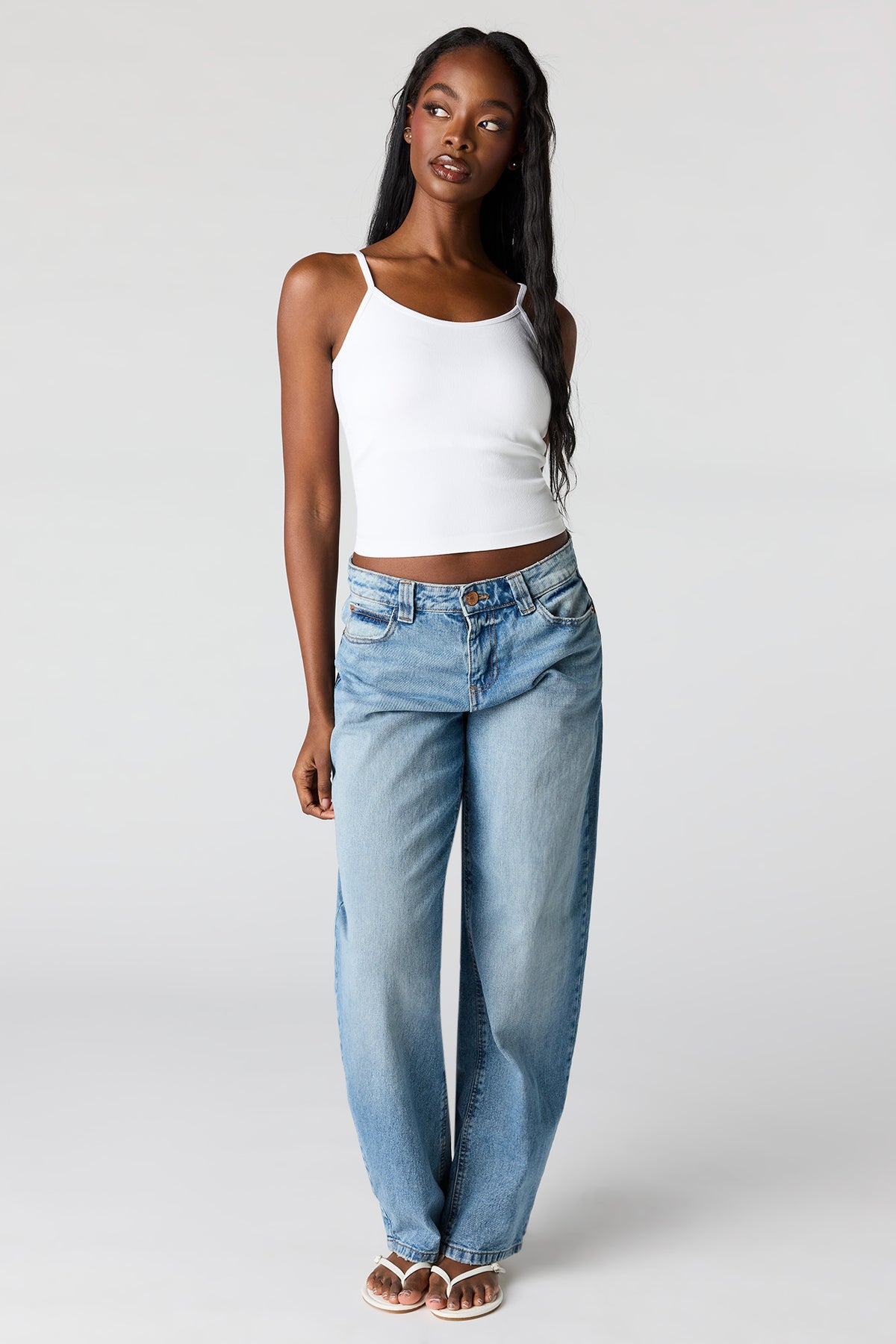 Alt View 3. Braless Seamless Ribbed Scoop Neck Tank - White