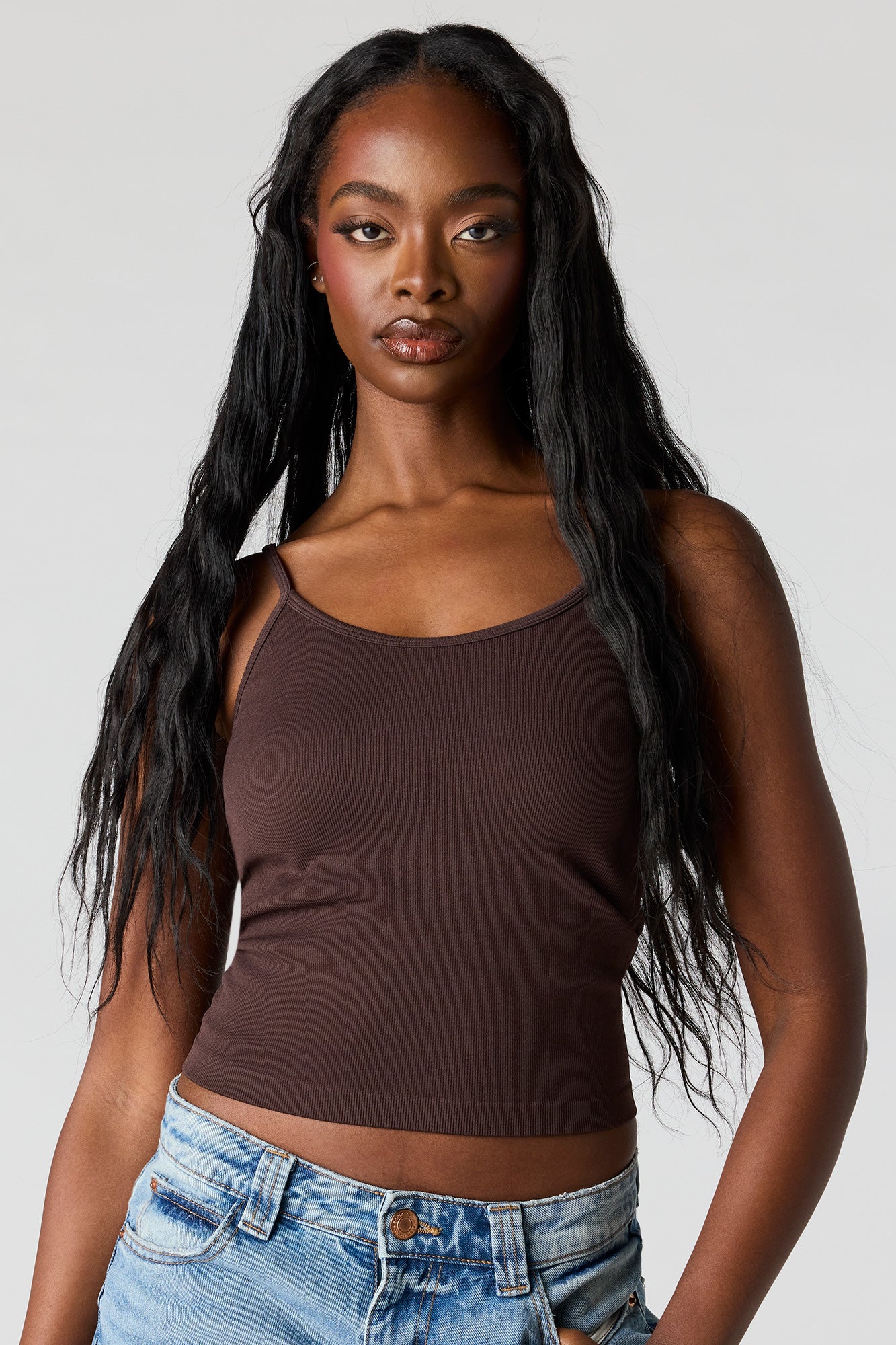 Braless Seamless Ribbed Scoop Neck Tank – Charlotte Russe