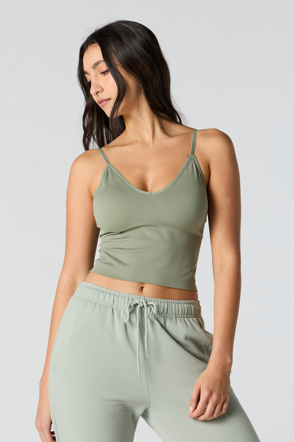 Seamless V-Neck Cami with Built-In Bra Cups Seamless V-Neck Cami with Built-In Bra Cups 16