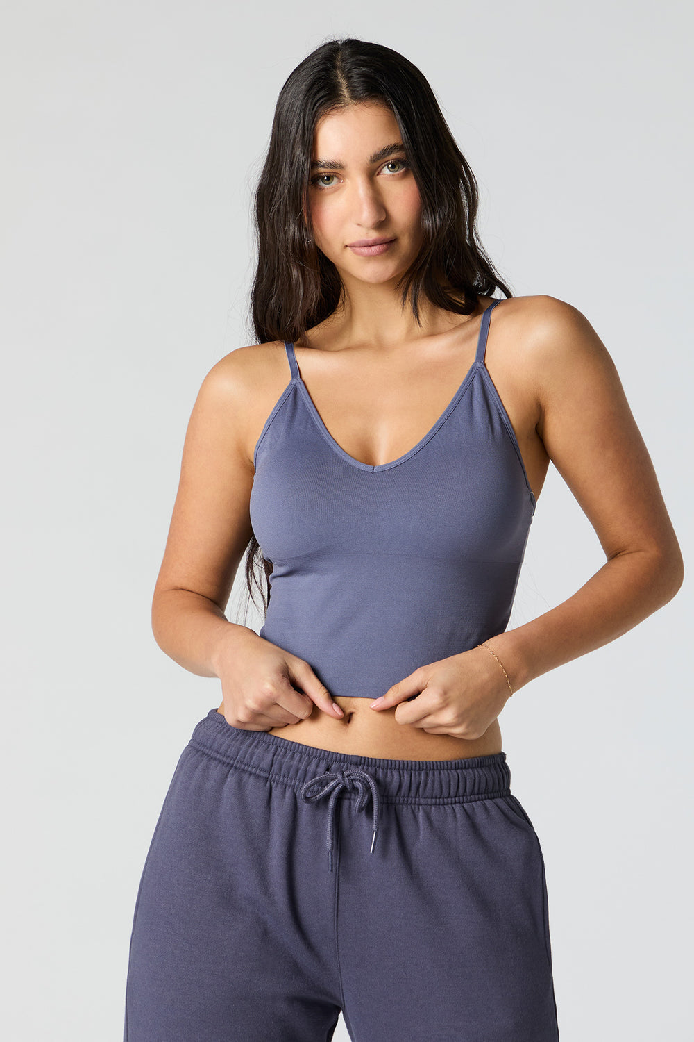 Seamless V-Neck Cami with Built-In Bra Cups Seamless V-Neck Cami with Built-In Bra Cups 1