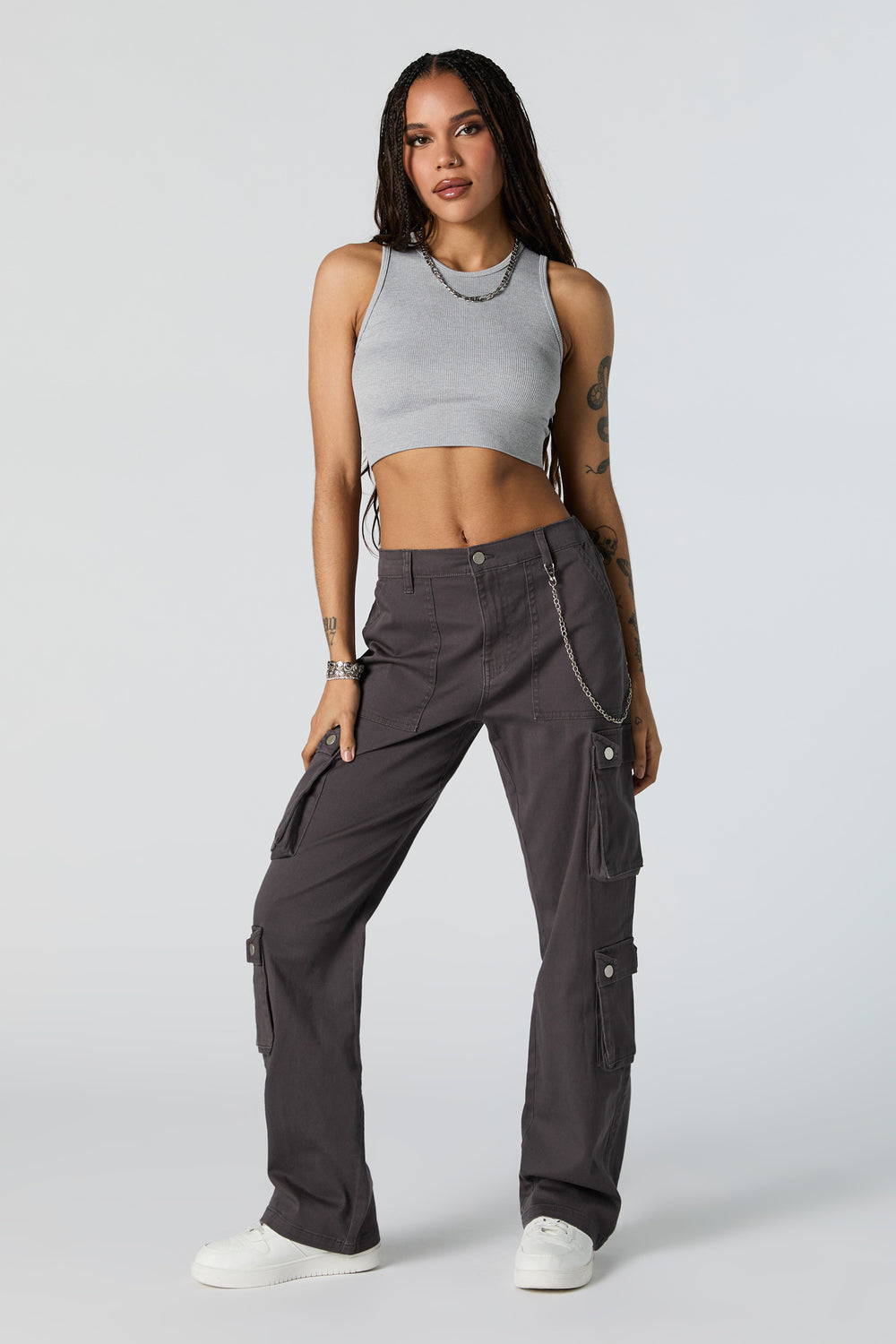 Seamless Ribbed High Neck Cropped Tank Seamless Ribbed High Neck Cropped Tank 15