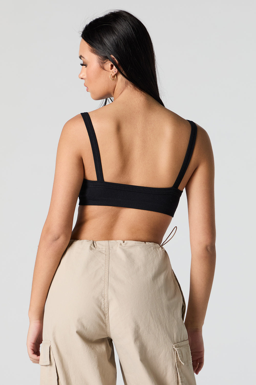 Seamless Ribbed Cropped Tank with Built-In Bra Cups Seamless Ribbed Cropped Tank with Built-In Bra Cups 5