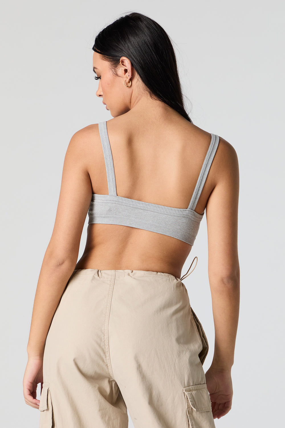 Seamless Ribbed Cropped Tank with Built-In Bra Cups Seamless Ribbed Cropped Tank with Built-In Bra Cups 8