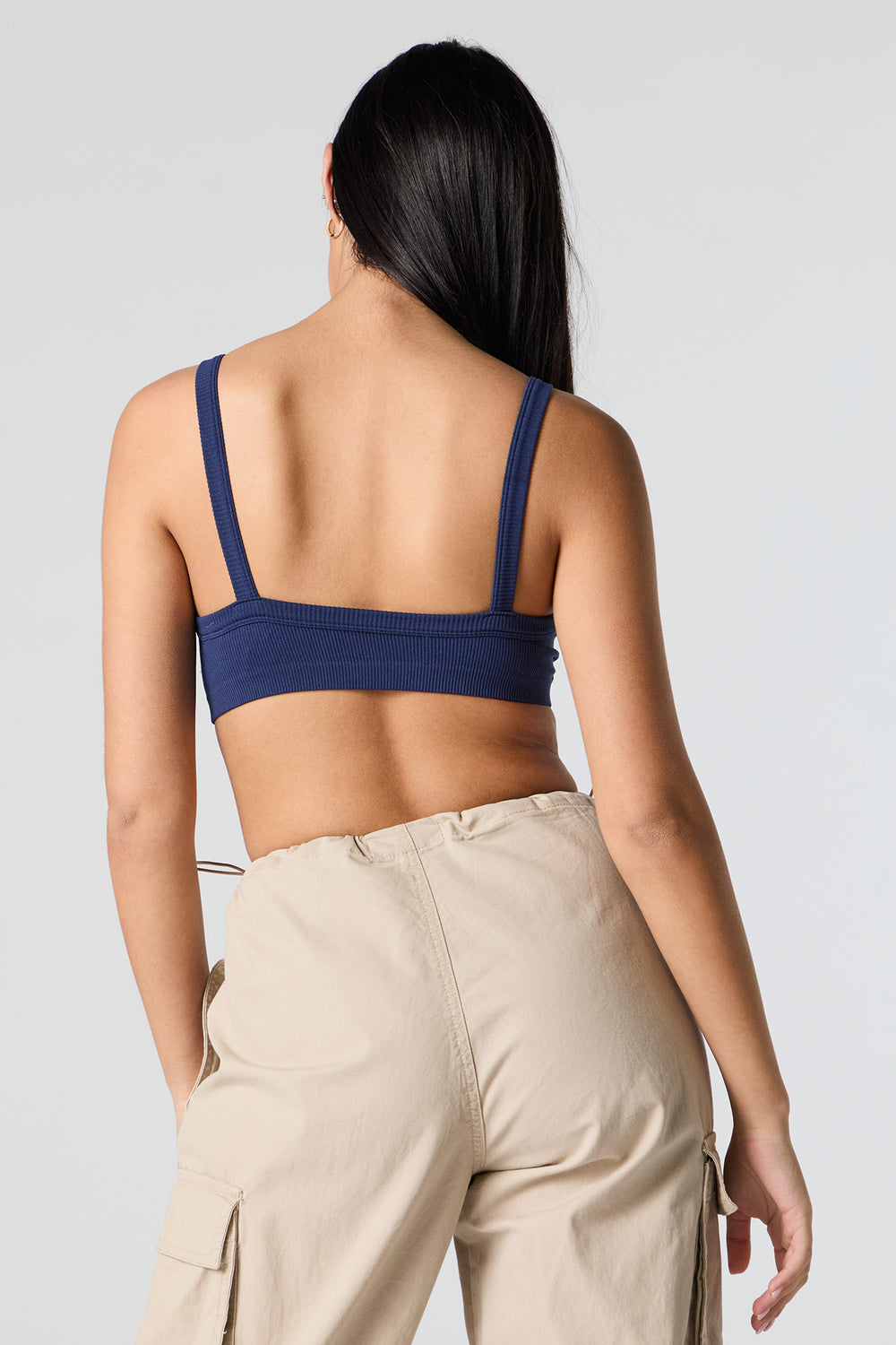 Seamless Ribbed Cropped Tank with Built-In Bra Cups Seamless Ribbed Cropped Tank with Built-In Bra Cups 14