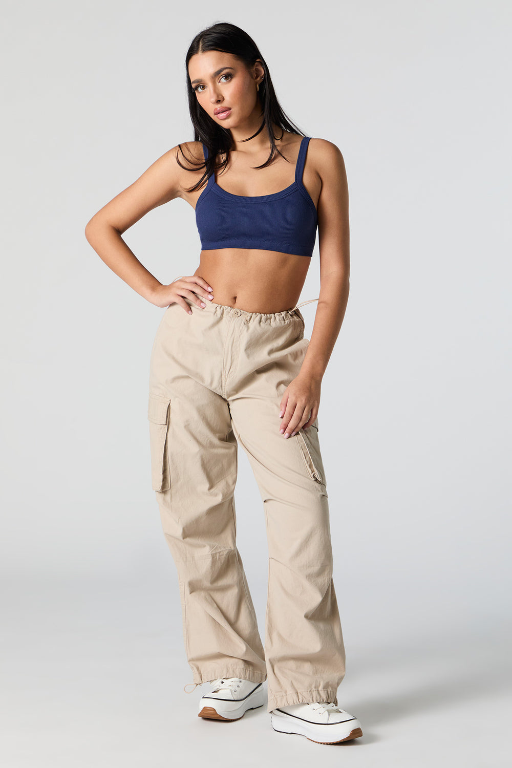 Seamless Ribbed Cropped Tank with Built-In Bra Cups Seamless Ribbed Cropped Tank with Built-In Bra Cups 15