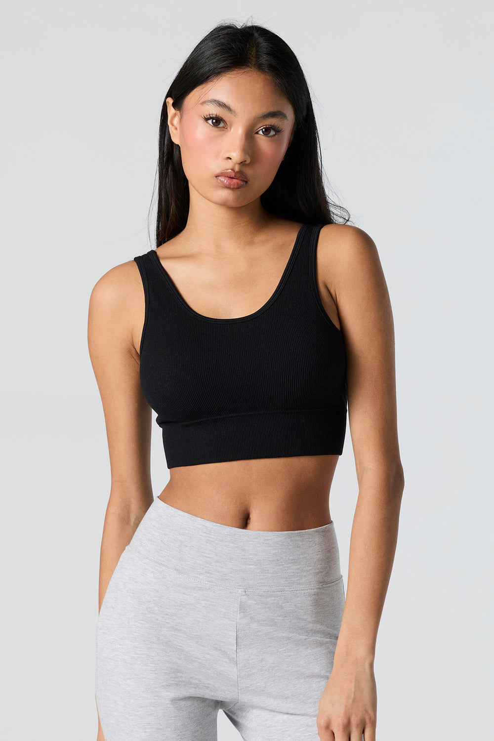 Seamless Ribbed Scoop Neck Cropped Tank Seamless Ribbed Scoop Neck Cropped Tank 4